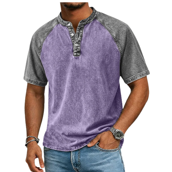 Edgehill - T-shirt Henley effet vintage