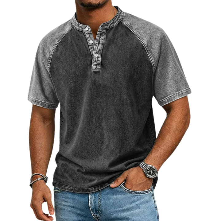 Edgehill - T-shirt Henley effet vintage