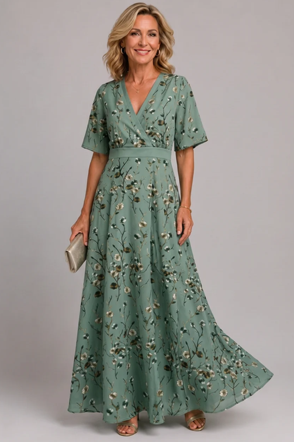 Adaline - Robe midi à fleurs au toucher doux