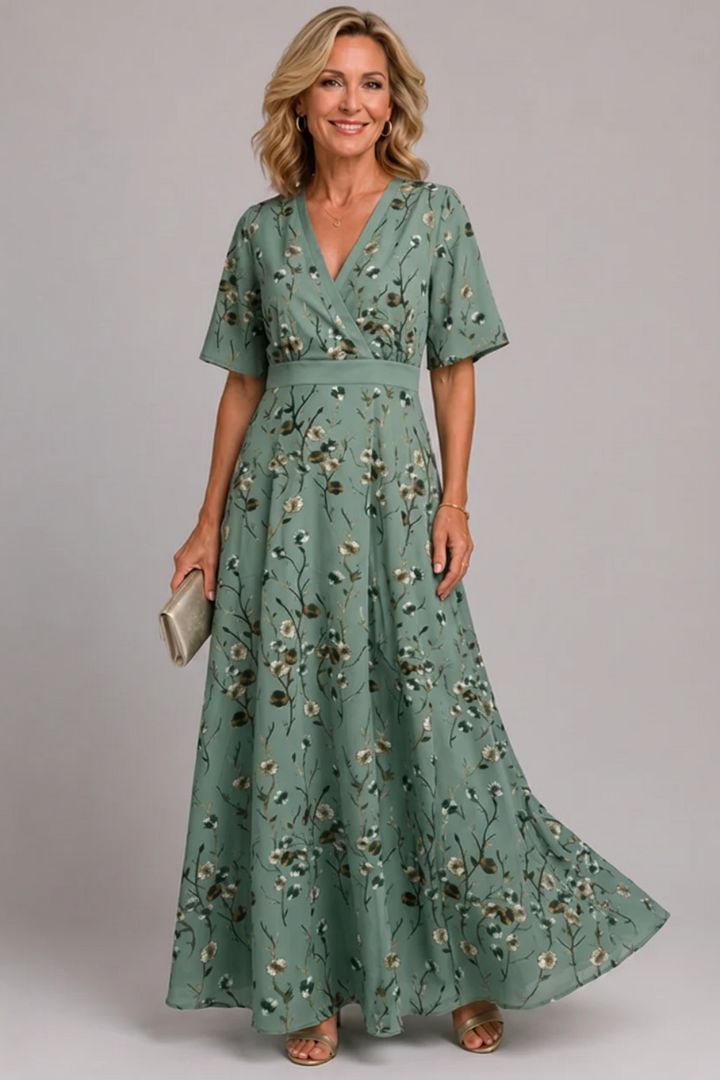 Adaline - Robe midi à fleurs au toucher doux