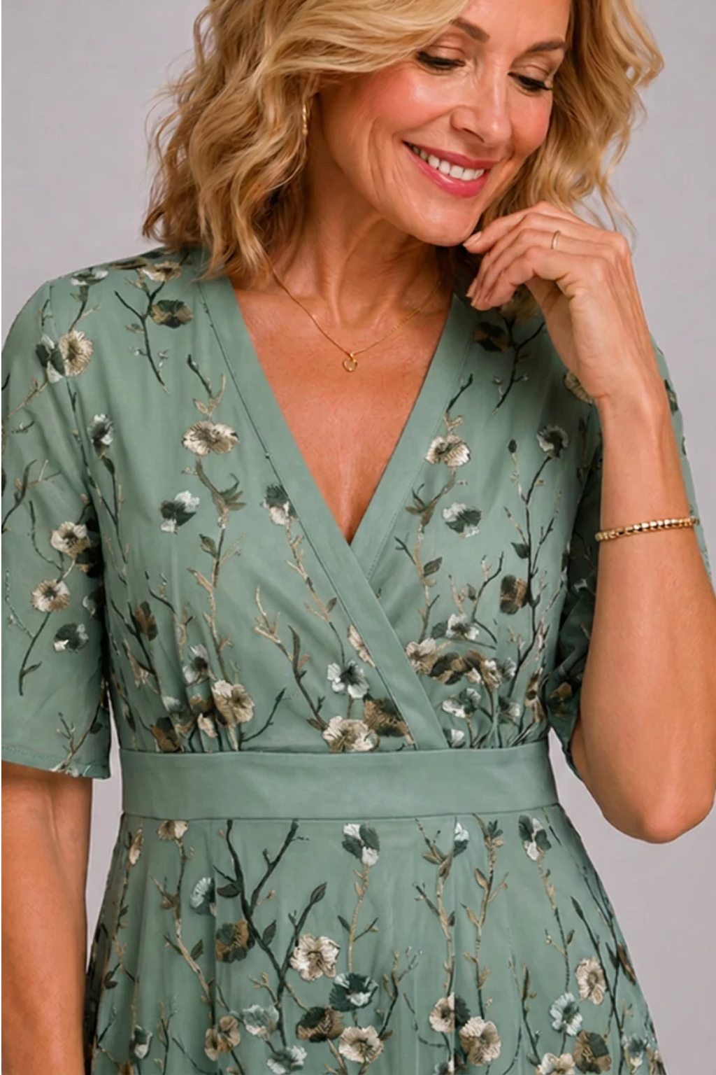 Adaline - Robe midi à fleurs au toucher doux