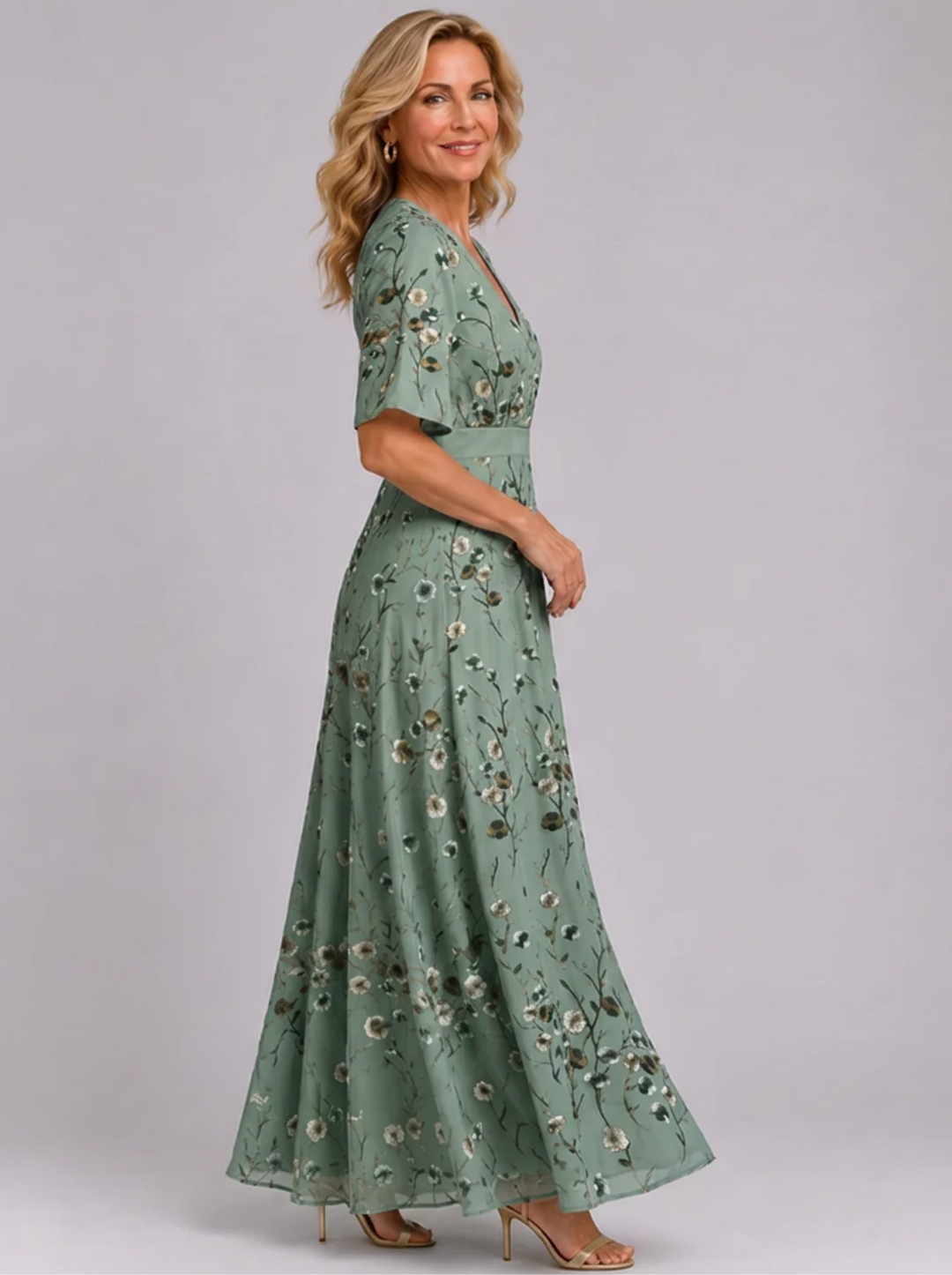 Adaline - Robe midi à fleurs au toucher doux