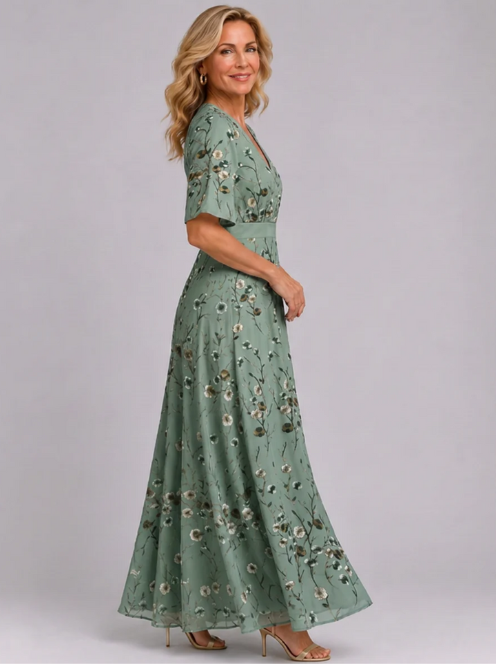 Adaline - Robe midi à fleurs au toucher doux