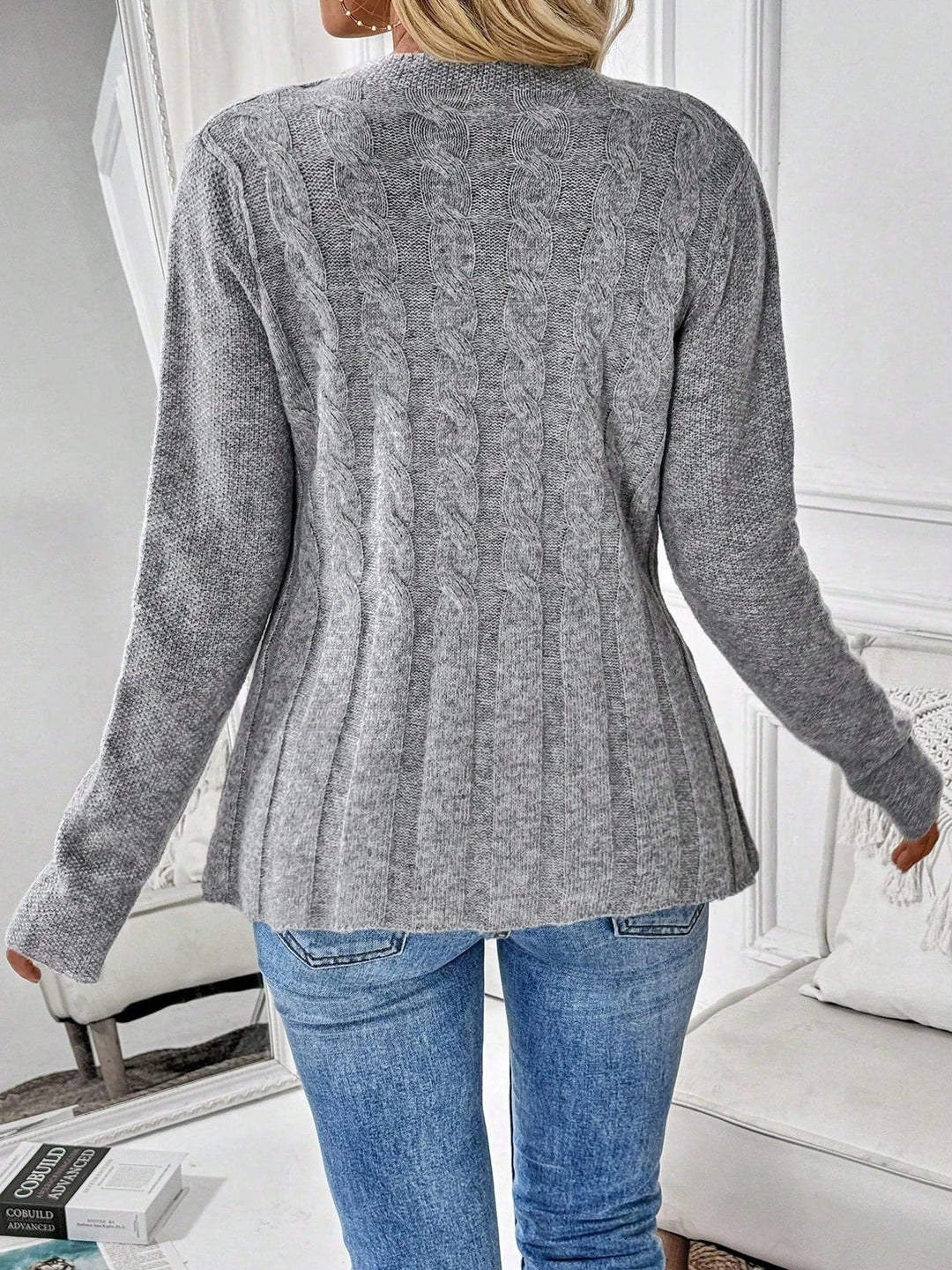 Zarela - Cardigan en maille ajourée haut de gamme
