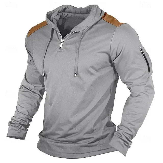 Carter - Sweat à capuche à demi-zip avec empiècements contrastés aux épaules