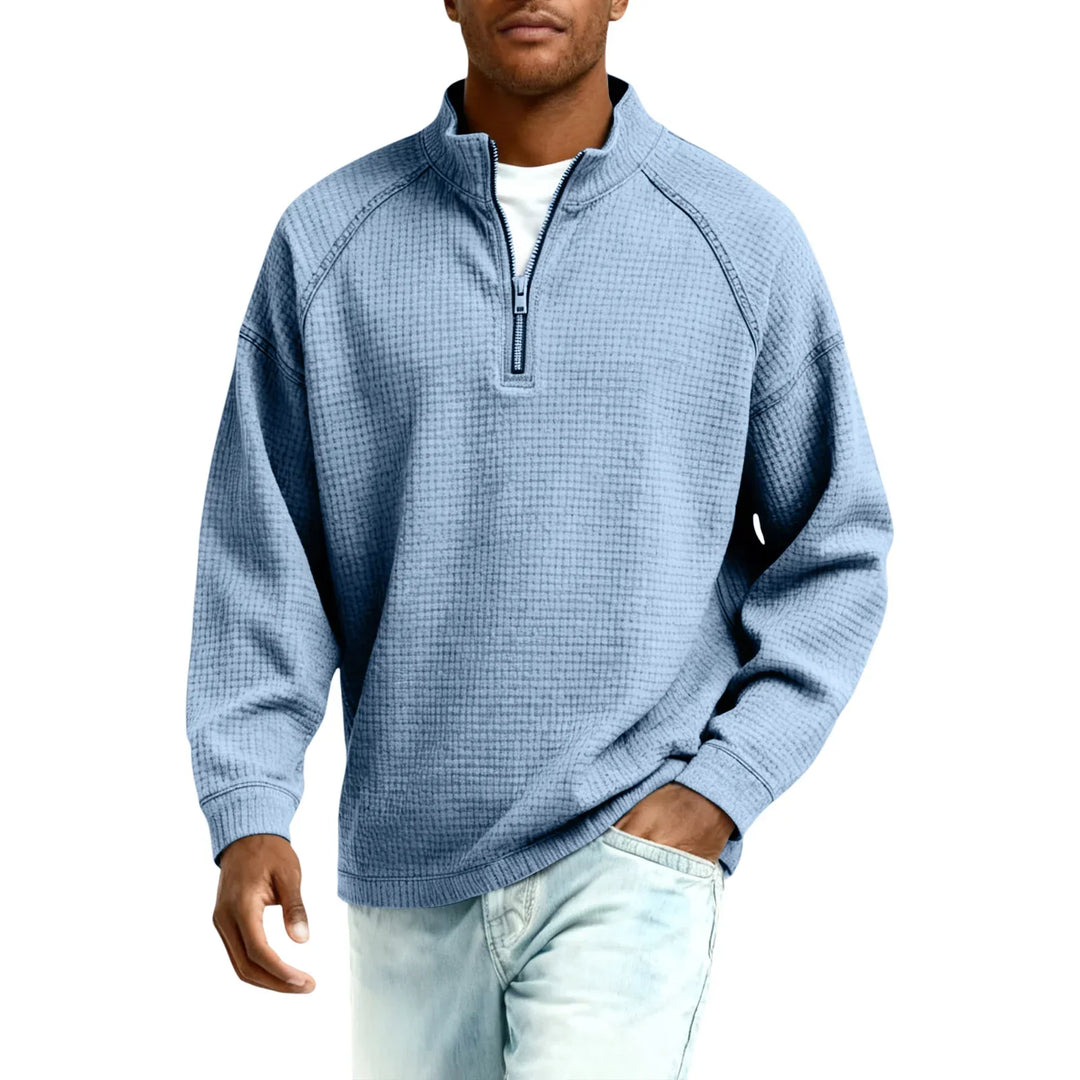 Jude - Sweat-shirt à col rond en maille gaufrée