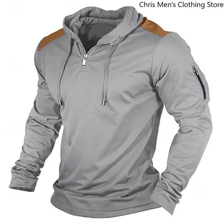 Carter - Sweat à capuche à demi-zip avec empiècements contrastés aux épaules