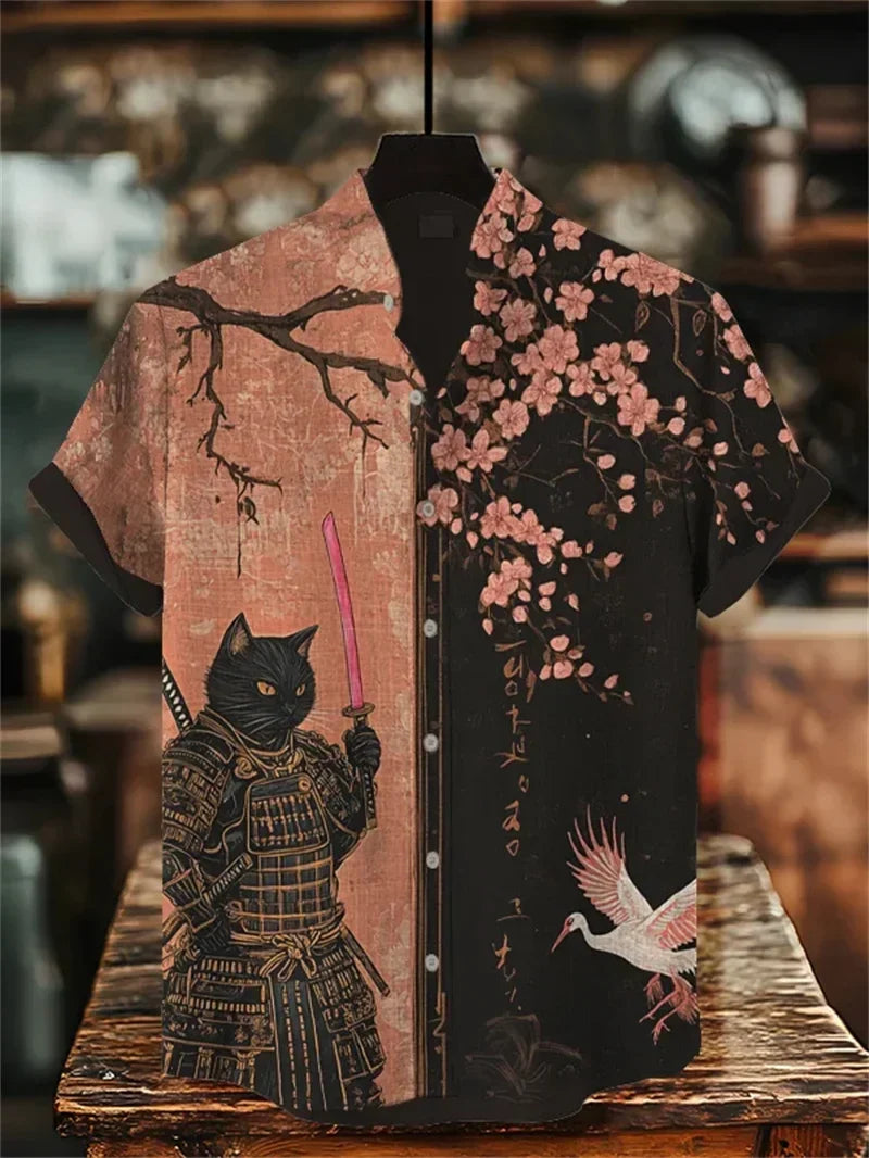 Ulric - Chemise boutonnée à motif graphique côtier
