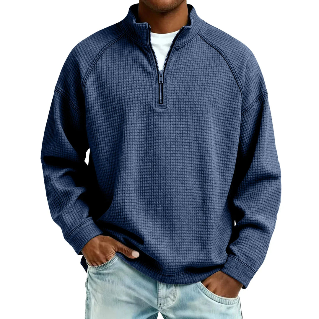 Jude - Sweat-shirt à col rond en maille gaufrée