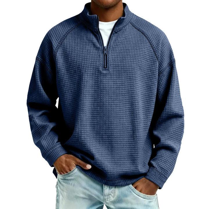 Jude - Sweat-shirt à col rond en maille gaufrée