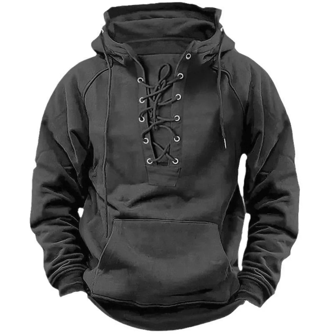 Bervin - Sweat à capuche épais à laçage