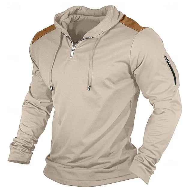 Carter - Sweat à capuche à demi-zip avec empiècements contrastés aux épaules