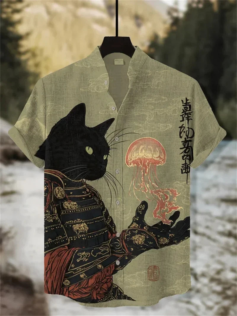 Ulric - Chemise boutonnée à motif graphique côtier