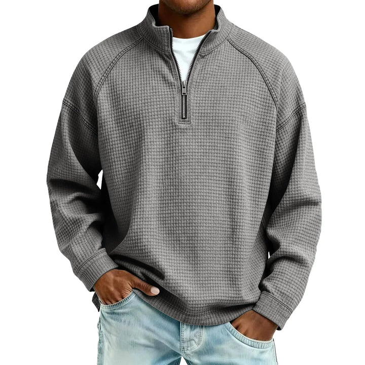 Jude - Sweat-shirt à col rond en maille gaufrée