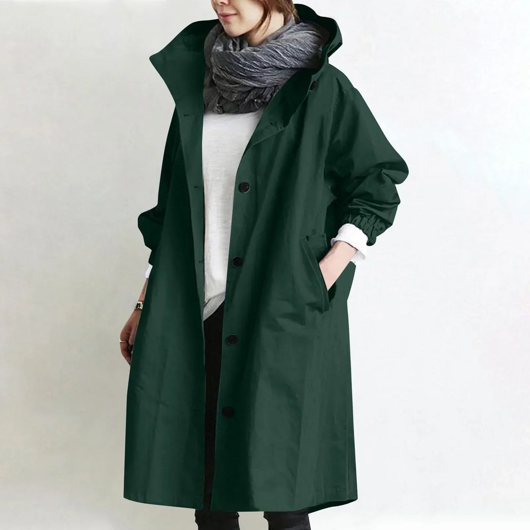 Yelina - Trench-coat long à capuche