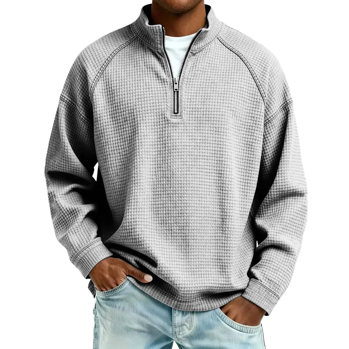 Jude - Sweat-shirt à col rond en maille gaufrée