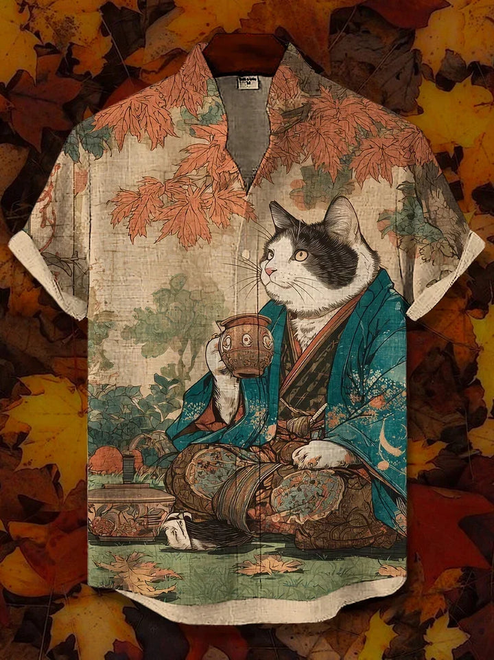 Ulric - Chemise boutonnée à motif graphique côtier