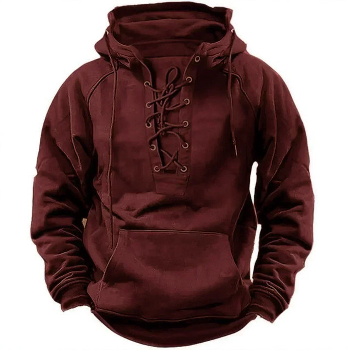 Bervin - Sweat à capuche épais à laçage