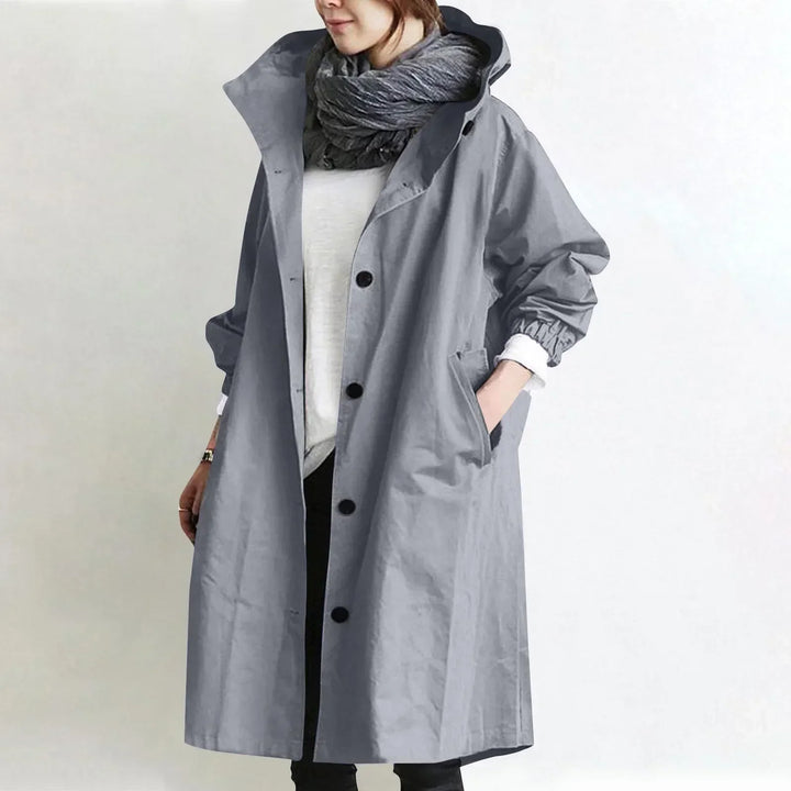 Yelina - Trench-coat long à capuche