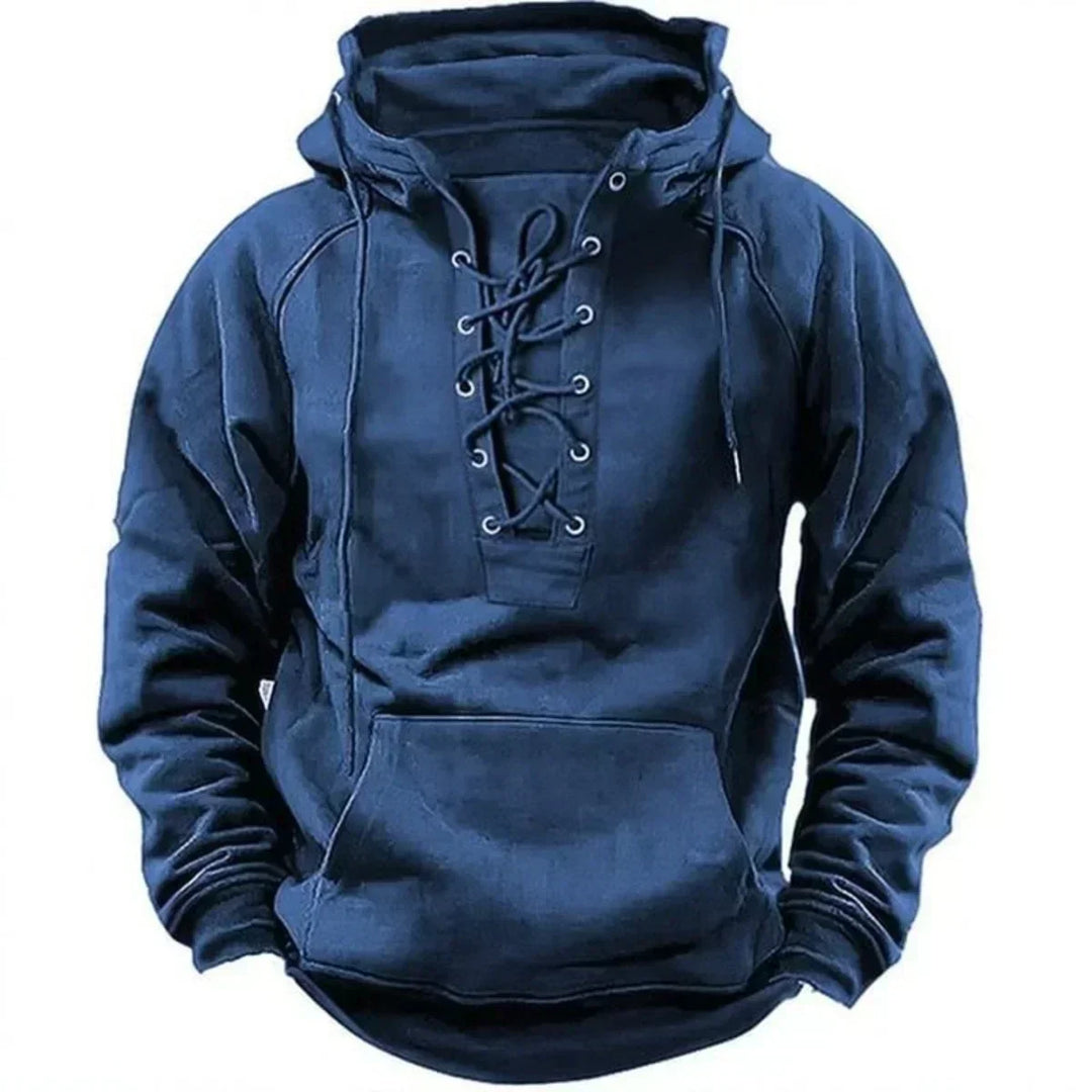Bervin - Sweat à capuche épais à laçage