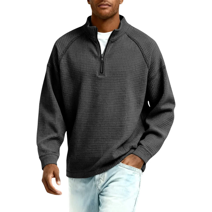Jude - Sweat-shirt à col rond en maille gaufrée