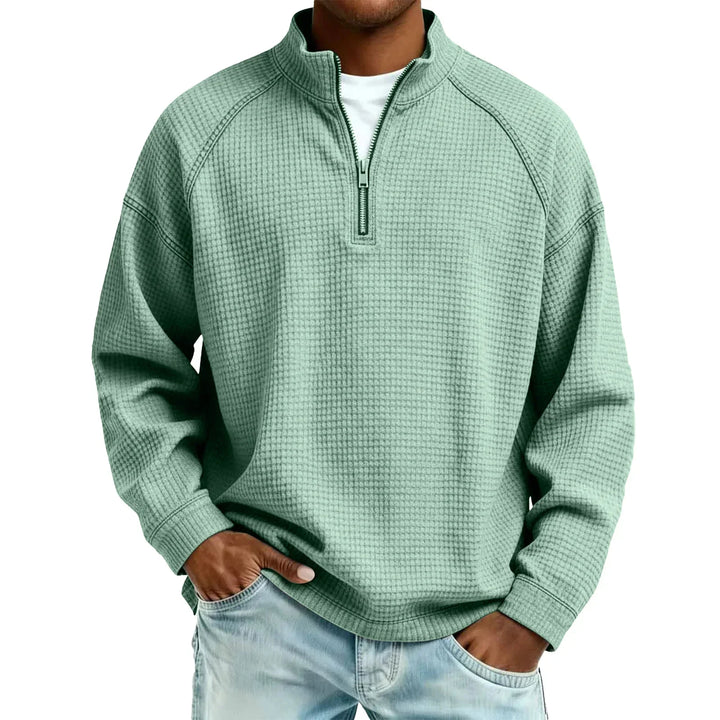 Jude - Sweat-shirt à col rond en maille gaufrée