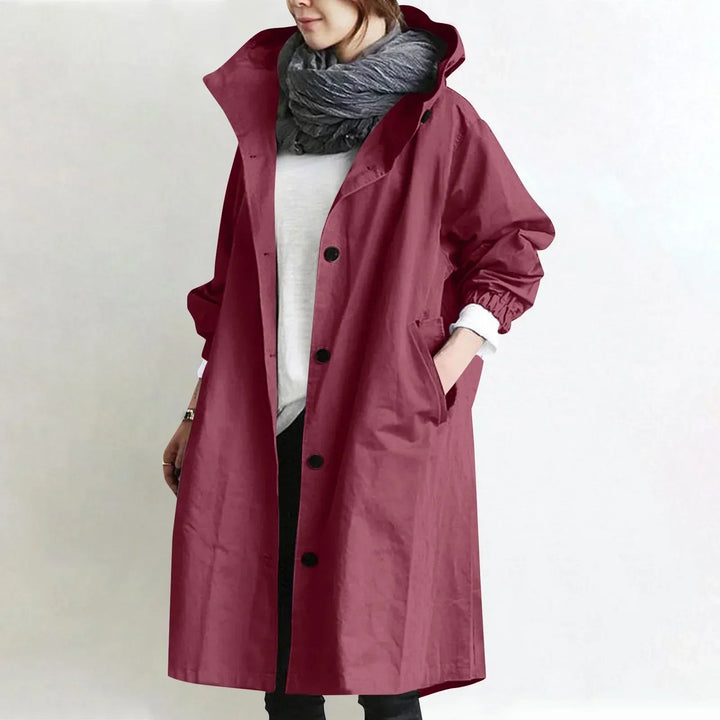 Yelina - Trench-coat long à capuche