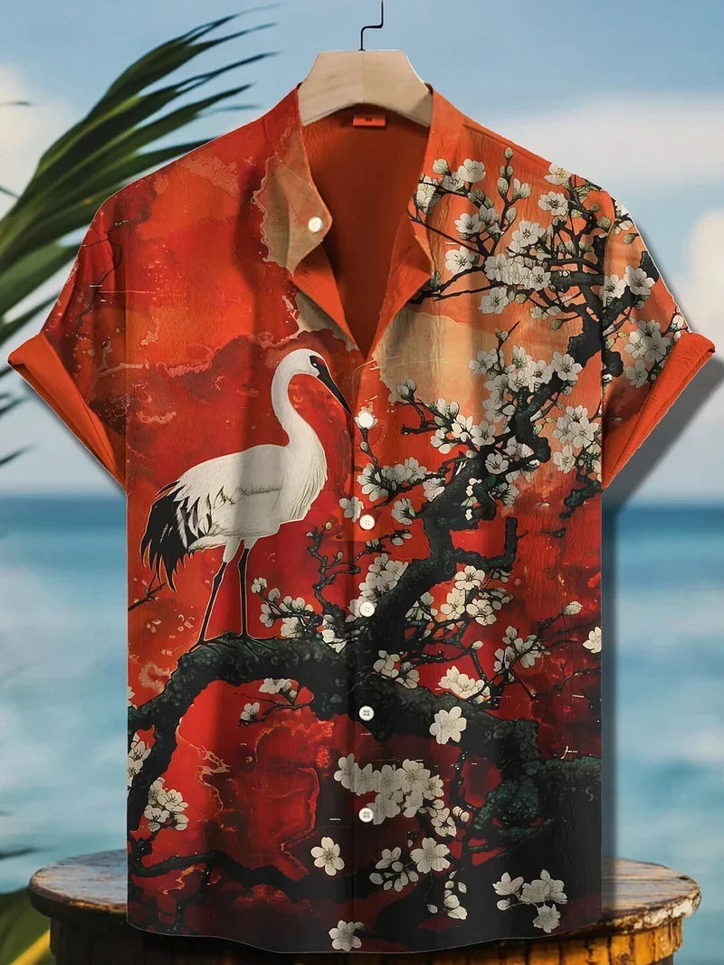 Ulric - Chemise boutonnée à motif graphique côtier