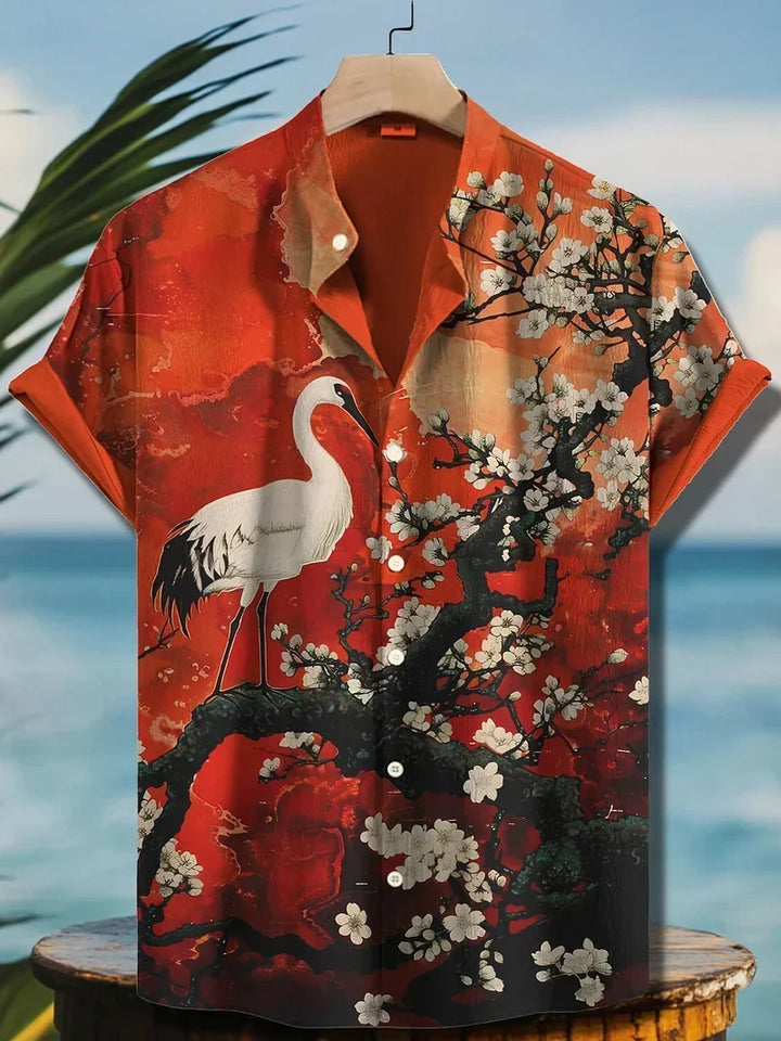 Ulric - Chemise boutonnée à motif graphique côtier