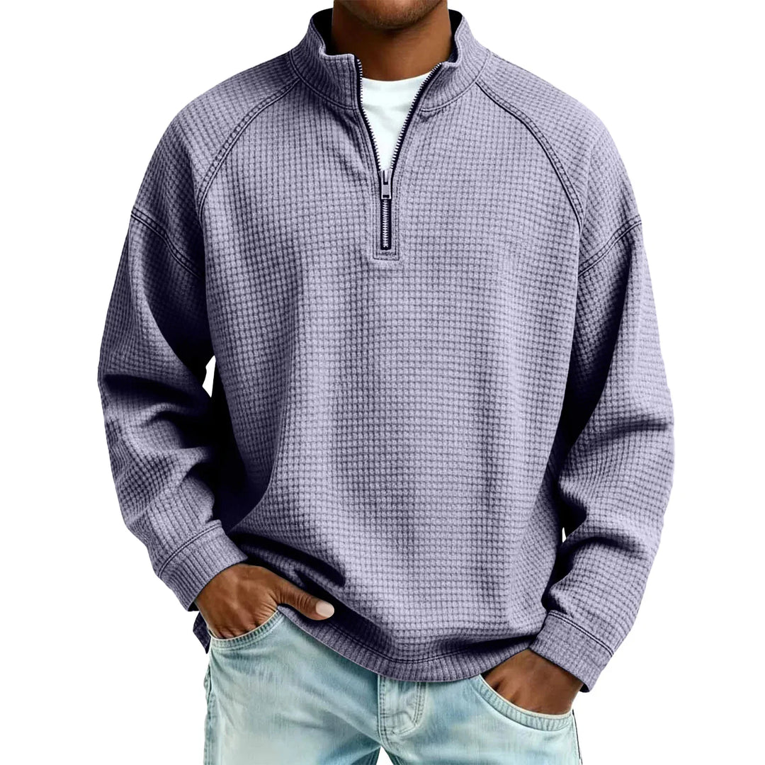 Jude - Sweat-shirt à col rond en maille gaufrée