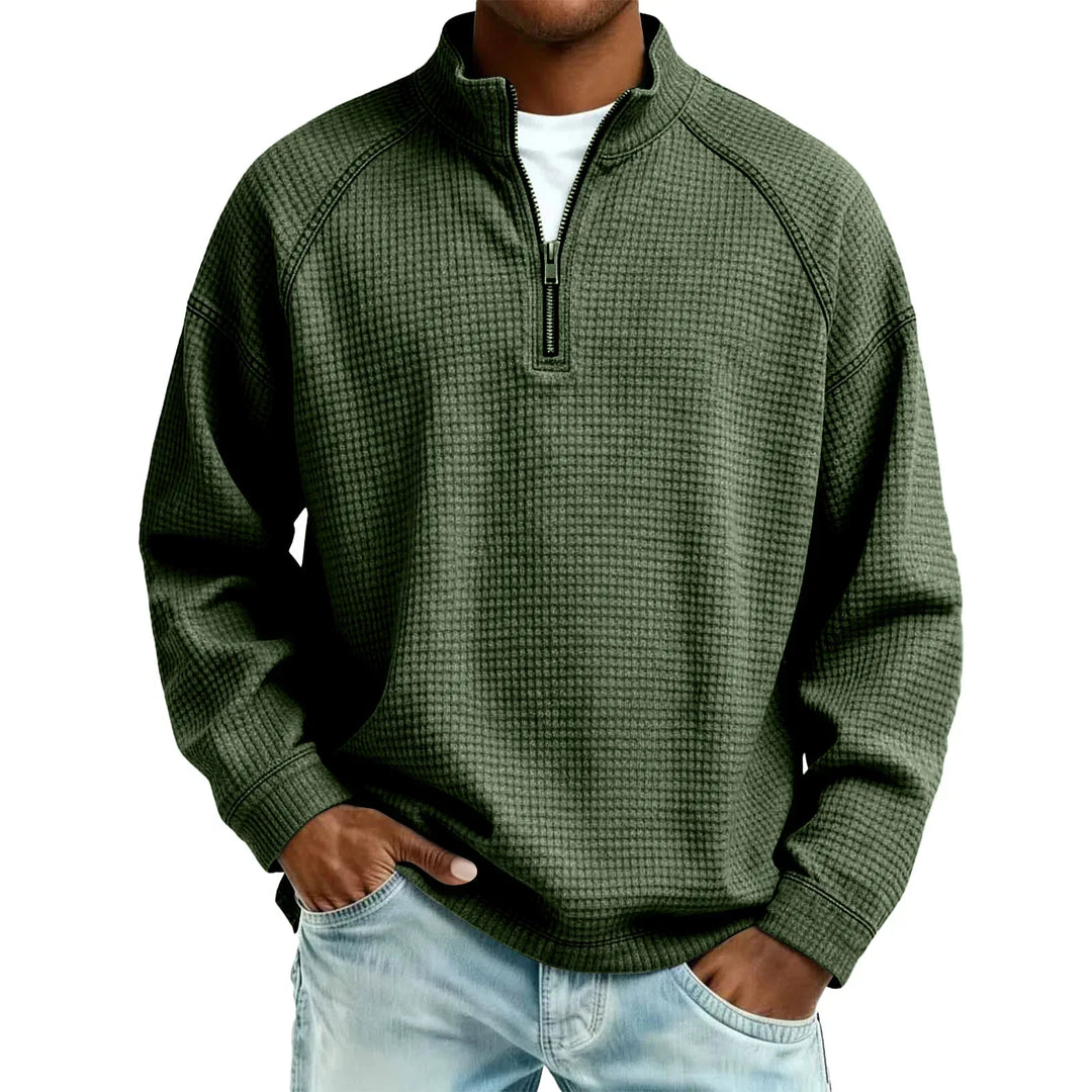 Jude - Sweat-shirt à col rond en maille gaufrée