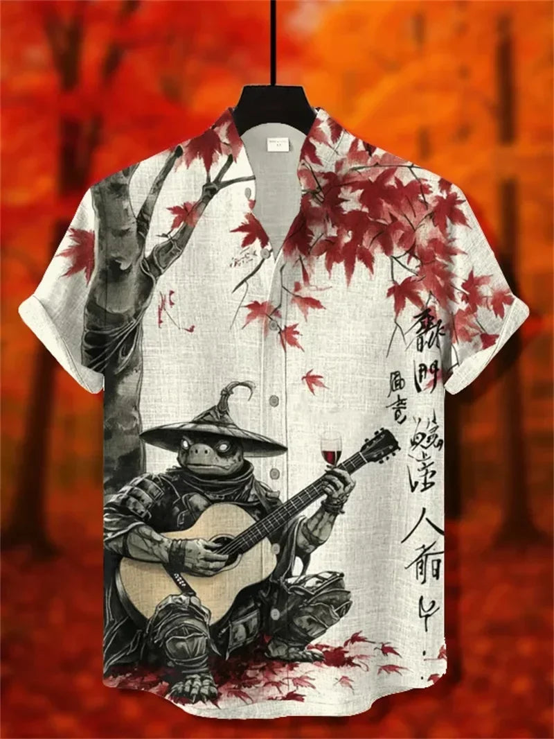 Ulric - Chemise boutonnée à motif graphique côtier