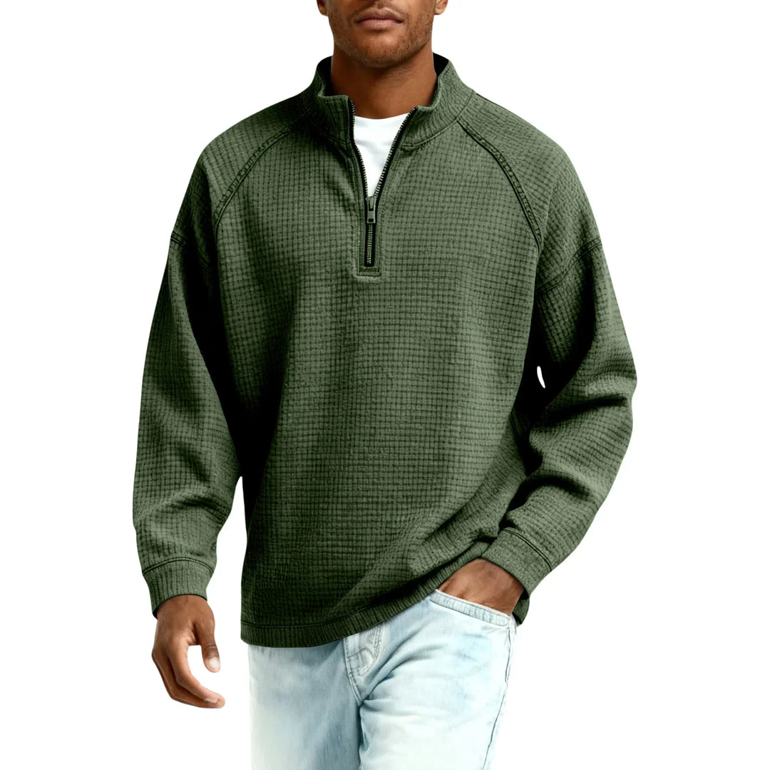 Jude - Sweat-shirt à col rond en maille gaufrée