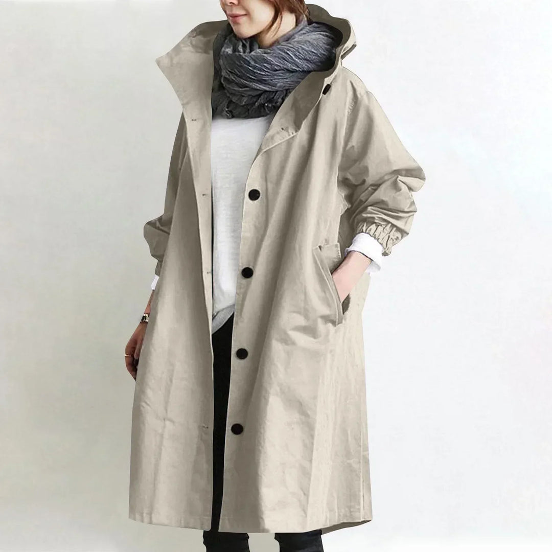 Yelina - Trench-coat long à capuche