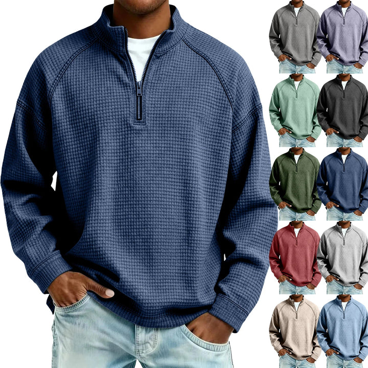 Jude - Sweat-shirt à col rond en maille gaufrée