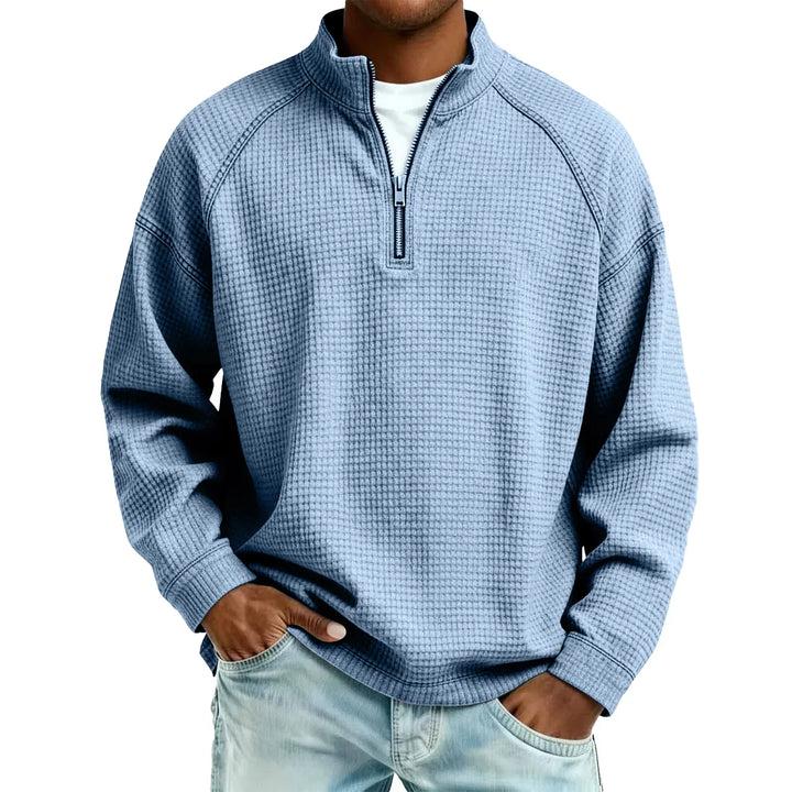 Jude - Sweat-shirt à col rond en maille gaufrée