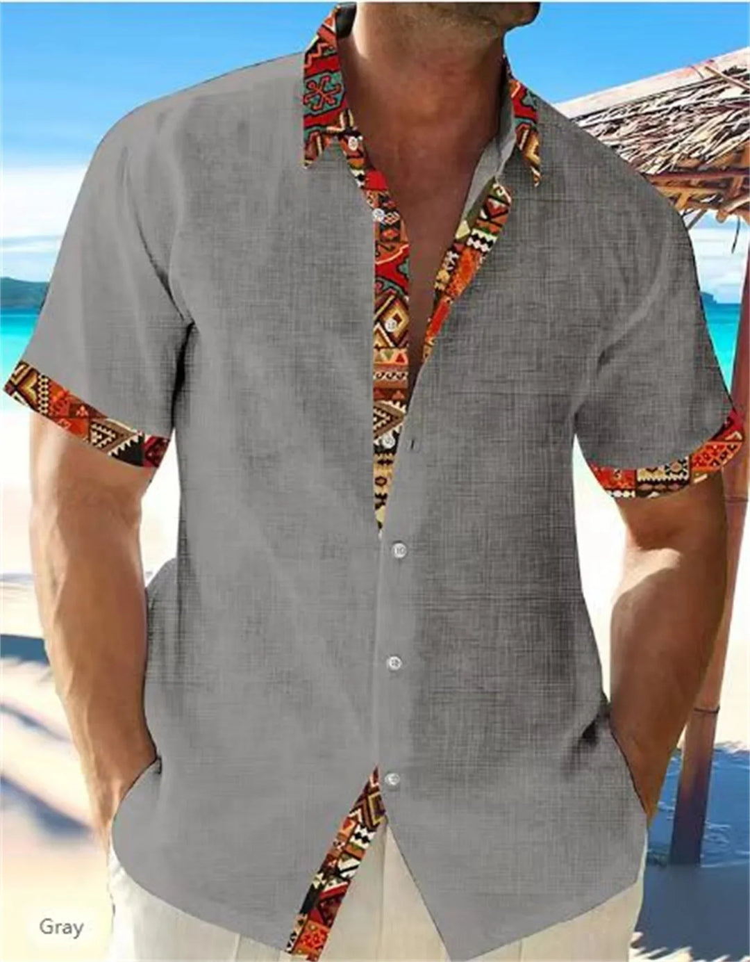 Eastcott - Chemise d'été décontractée à motif ethnique