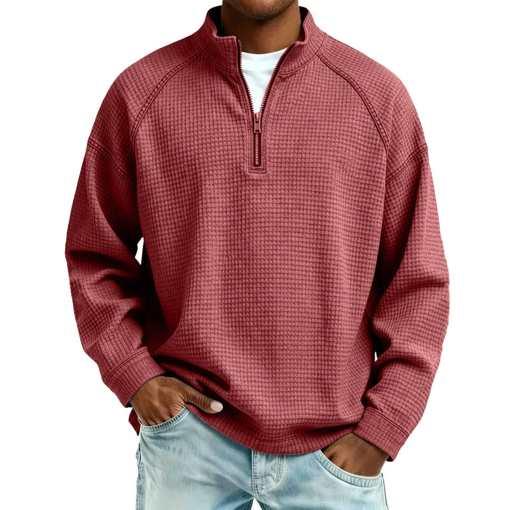 Jude - Sweat-shirt à col rond en maille gaufrée