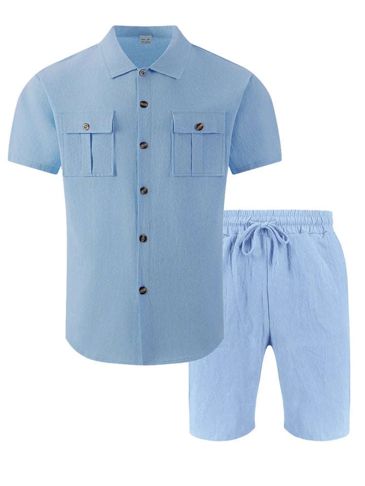 Baird - Ensemble chemise et short en mélange de lin
