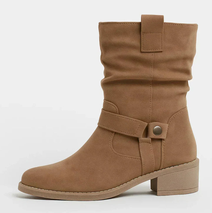 Calluna - Bottes mi-mollet à talon bloc souples