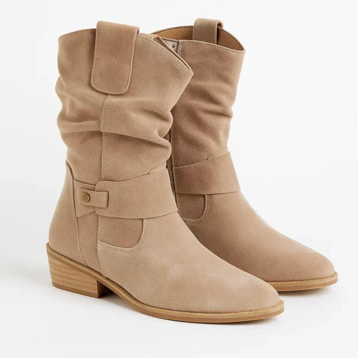 Calluna - Bottes mi-mollet à talon bloc souples