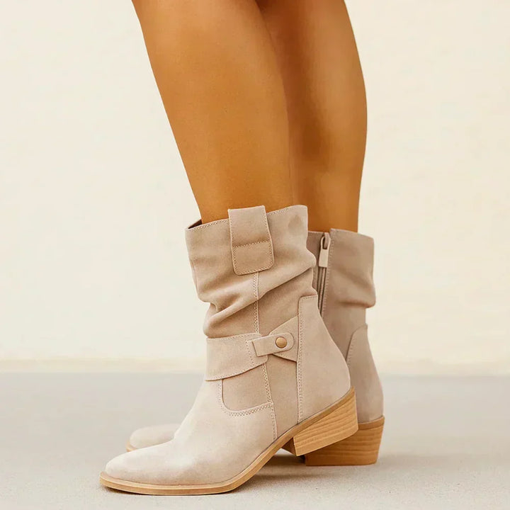 Calluna - Bottes mi-mollet à talon bloc souples