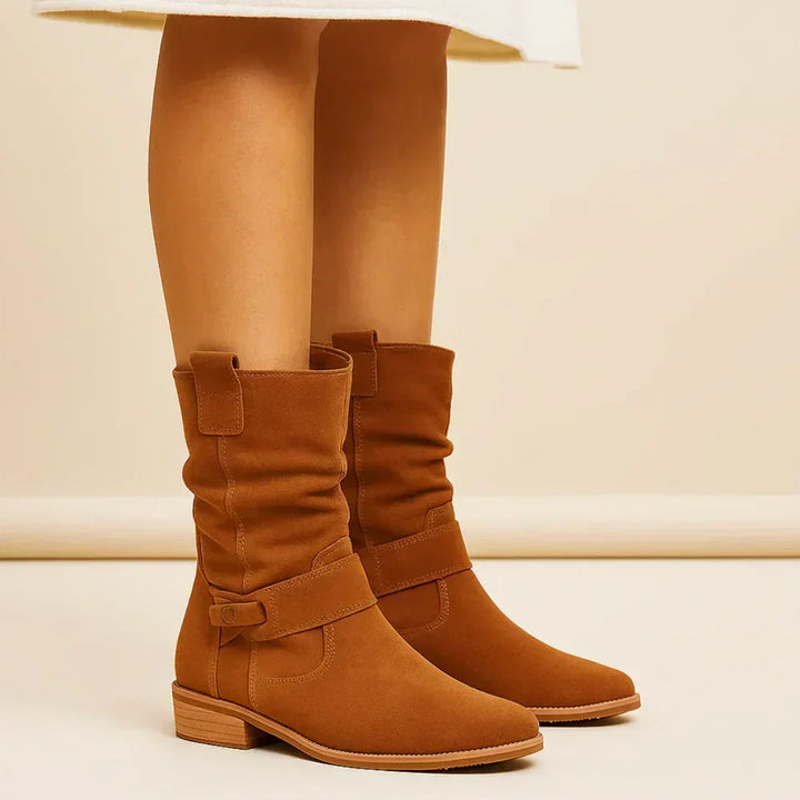 Calluna - Bottes mi-mollet à talon bloc souples