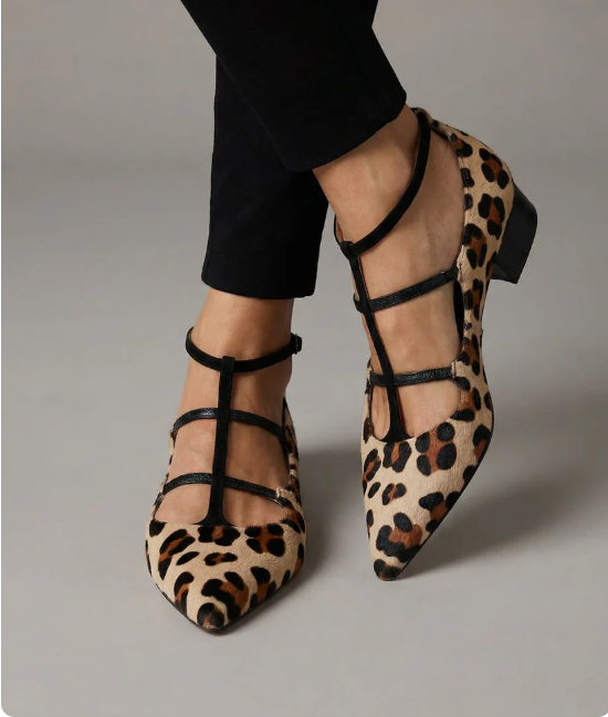 Georgina - Sandales à talons aiguilles imprimé léopard raffiné