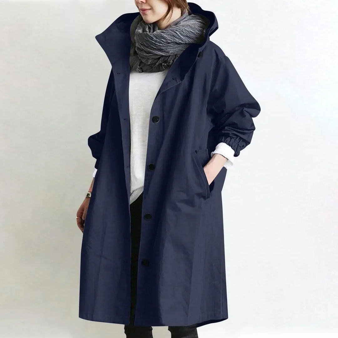 Yelina - Trench-coat long à capuche