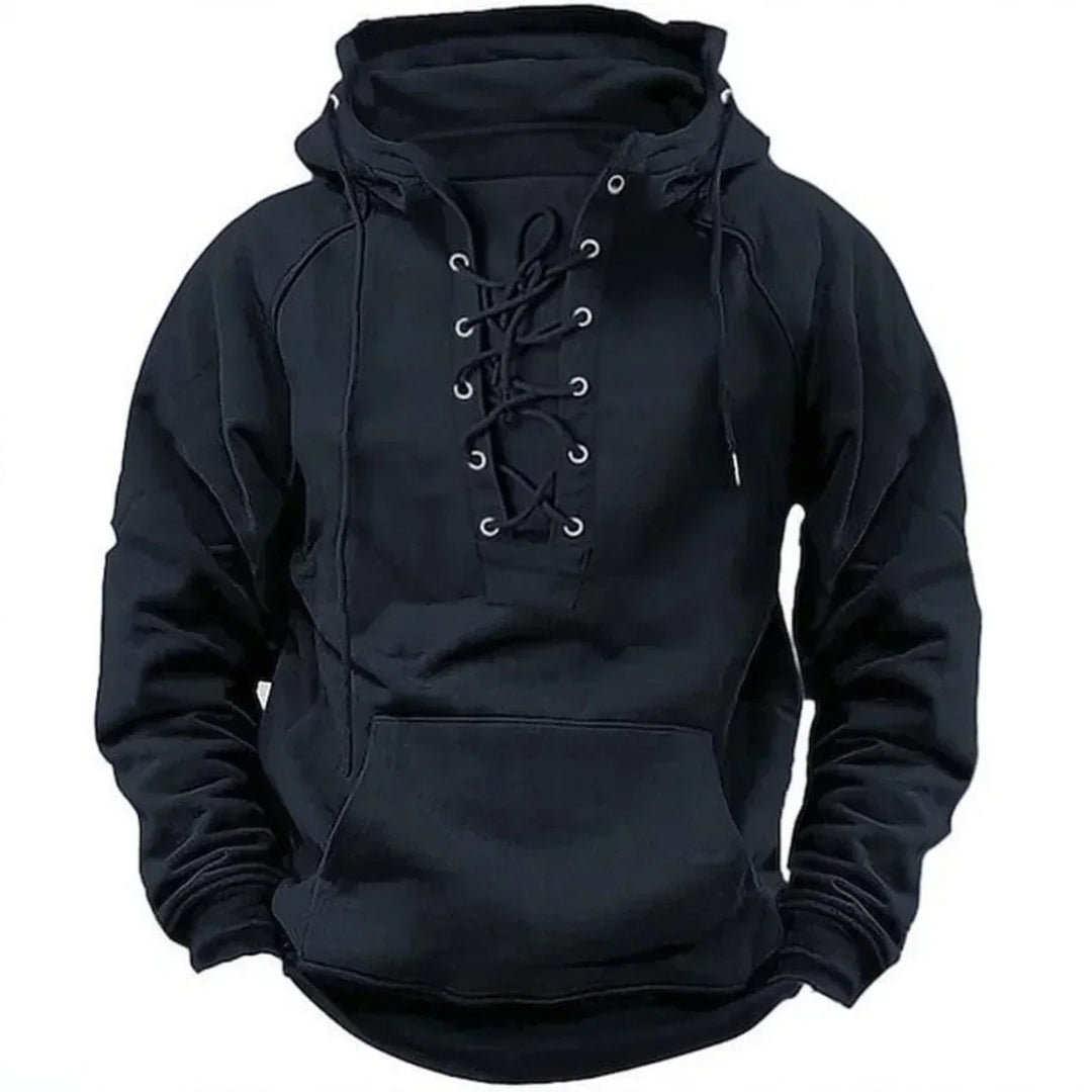 Bervin - Sweat à capuche épais à laçage