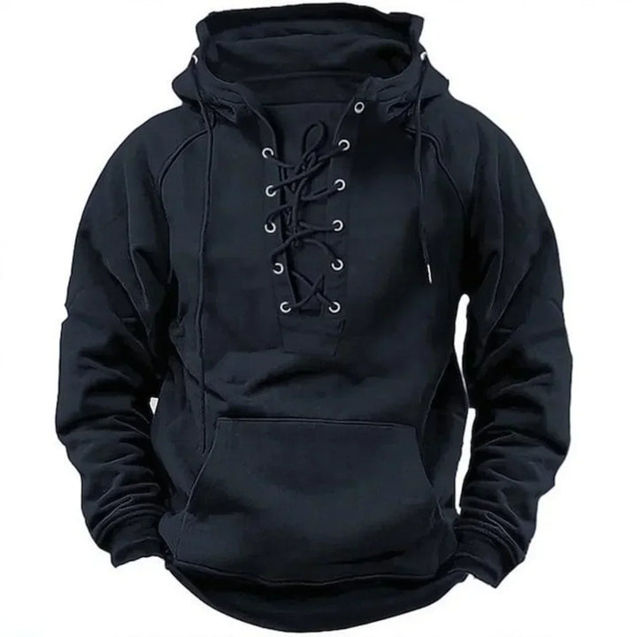 Bervin - Sweat à capuche épais à laçage