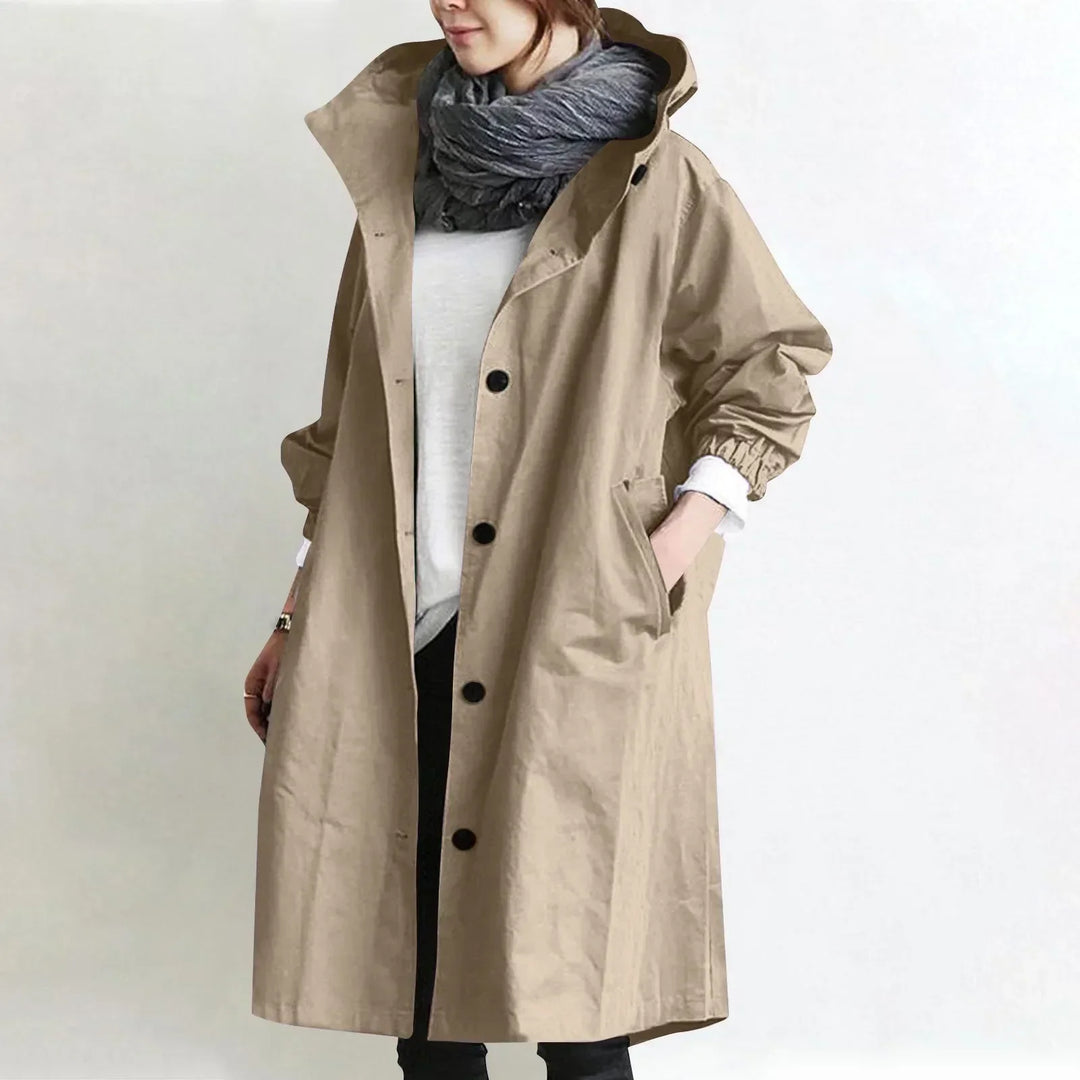 Yelina - Trench-coat long à capuche