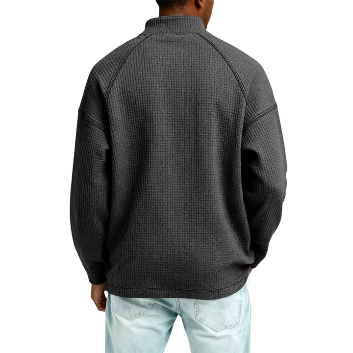 Jude - Sweat-shirt à col rond en maille gaufrée