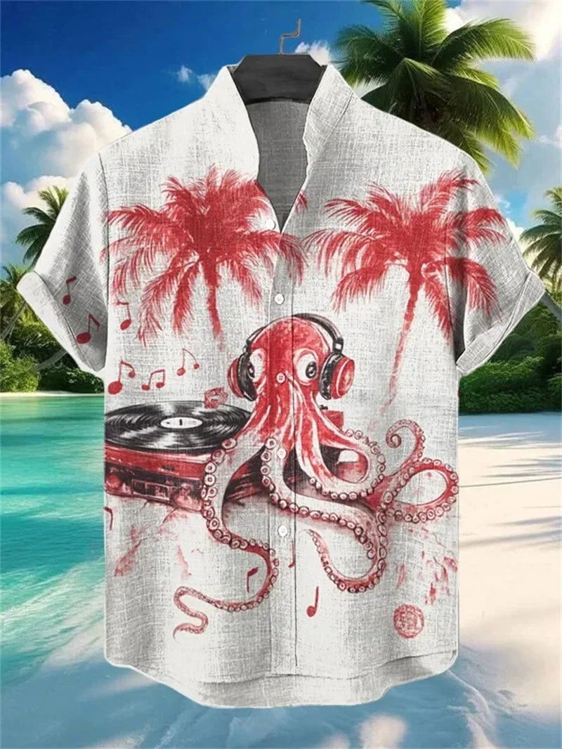 Ulric - Chemise boutonnée à motif graphique côtier